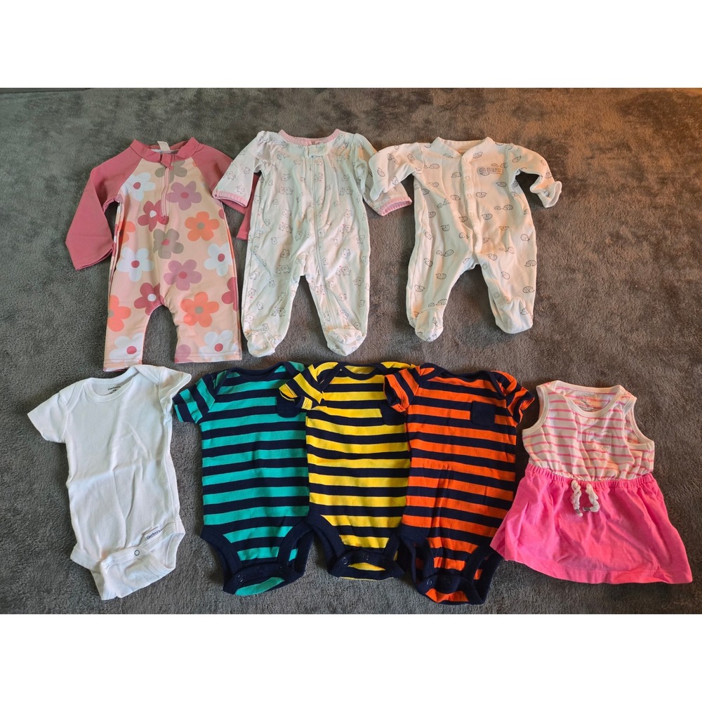 Carter's Gerber Simple Joys Baby Girl 6-9M Mixed Lot Multicolor Good Essentials